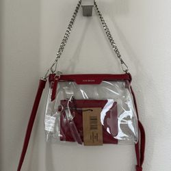 Steve Madden Clear Crossbody Bag With Card Case With Tag