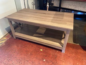 Farmhouse Style Wooden Coffee Table in Washed Grey