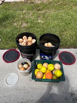 Baseballs, sports equipment