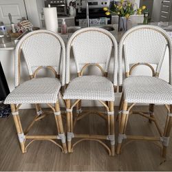 bali & pari Genica Two-Tone Gray and White Weaving and Natural Rattan Bar Stool (3)