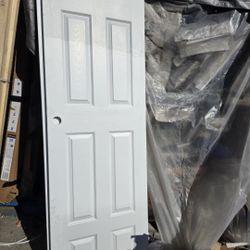 ✨️ Steves & Sons 28 in. x 80 in. 6-Panel Textured Hollow Core White Primed Pre- Bored Composite Interior Door Slab W0392 ‼️2av