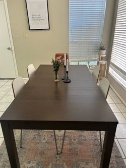 Dining table and chairs