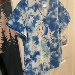 New Cherokee Disney Frozen Elsa Scrub Top