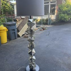  Stacked Polyhedron Mercury Glass Floor Lamp