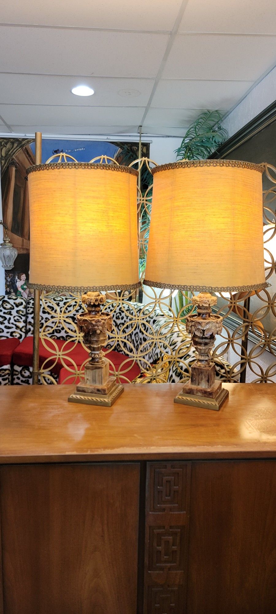 Antique Marble Lamps 1950s