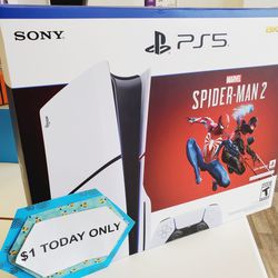 Playstation 5 Slim Gaming Console- $1 Today Only