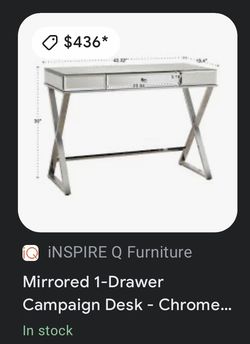Mirror Desk With 1 Drawer