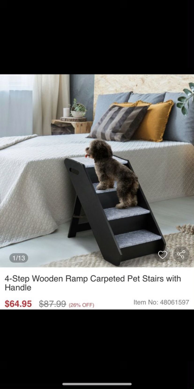 NEW 4-step wooden dog ramp