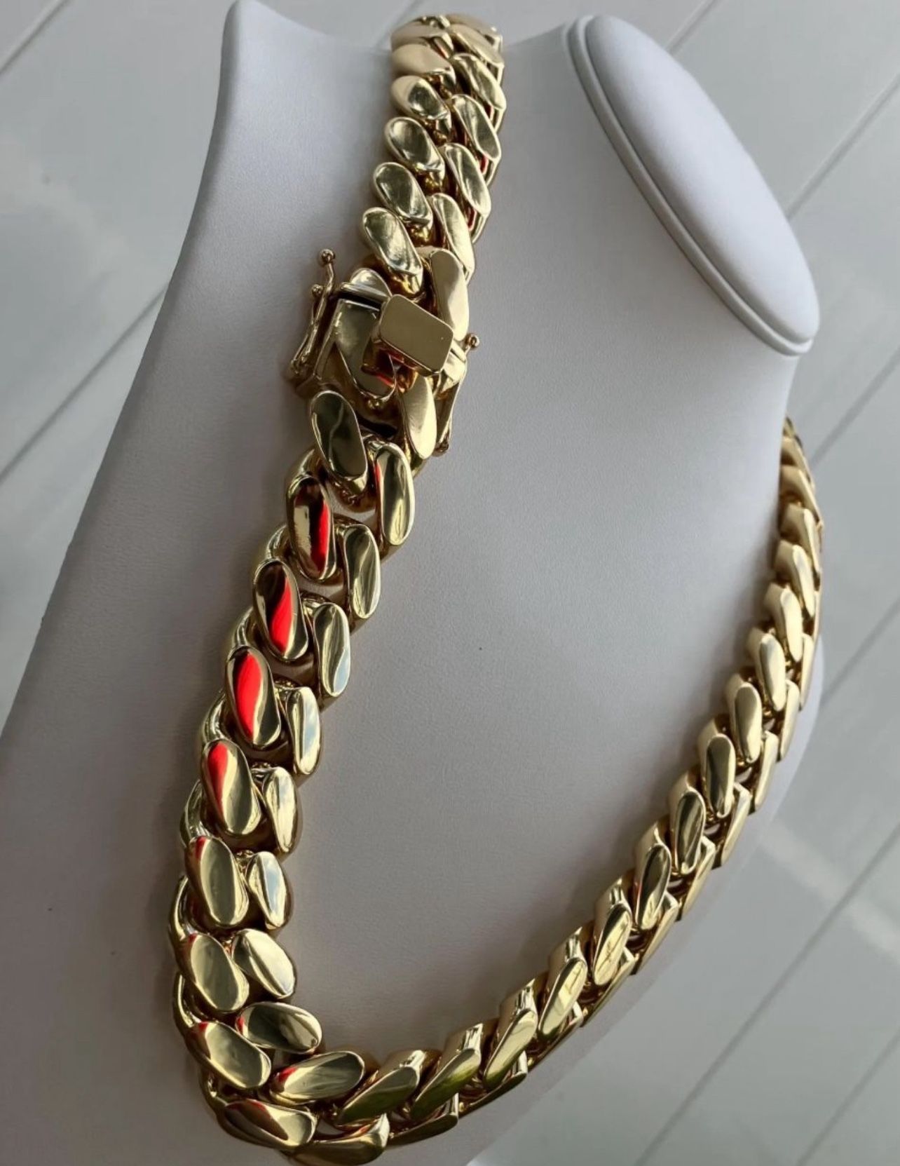 Miami Cuban Link 20mm - 24 & 20inch High Quality Gold Plated Chain Lock Heavy