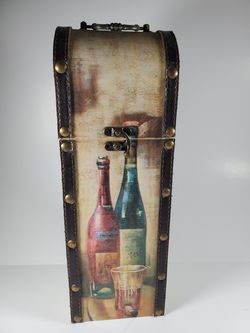 Wood Painted Wine Vintage bottle wine carrier