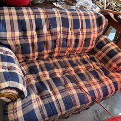 Loveseat Apartment Sofa - Plaid - Excellent Shape