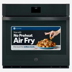 GE 30 in. Single Smart True Convection Wall Oven with No-Preheat Air Fry with Steam Clean in Black
