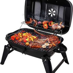 CUSIMAX Charcoal BBQ Grill, Portable Small Grills and Smokers Folding Tabletop Grills