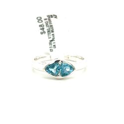 925 Sterling Silver Gemstone Ring Pear Blue Topaz 3.00grams 154032 11