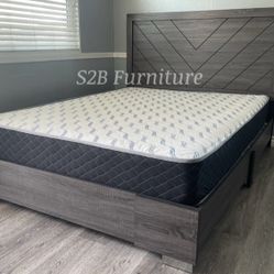 Queen Alpine platform Bed With Orthopedic Included 