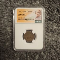 India 1/2P Slabbed Coin