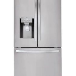 LG Standard-Depth 27.7-cu ft 3 -Door 36-in Wide Smart Compatible French Door Refrigerator with Ice Maker with Water and Ice Dispenser (Printproof Stai