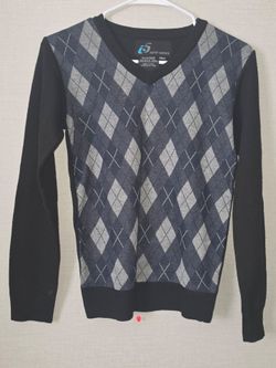 i5 Apparel Kids Argyle V-Neck Sweater Size 10/12