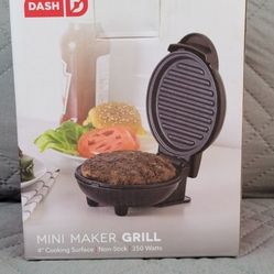 Dash Mini Maker Grill - Compact & Indoor Electric Grill - Efficient & User-Friendly Device with PTFE nonstick surface - Quick Heat-Up System -