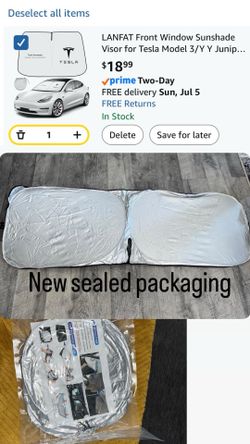 Front Window Sunshade Visor for Tesla Model 3/Y Y Juniper 2016-2026 ﻿ Sun Visor Protector 300T,OEM Design, 100% Sun Blockage,Foldable Heat Insulation 
