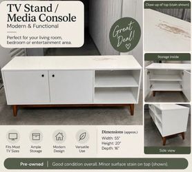 White tv stand