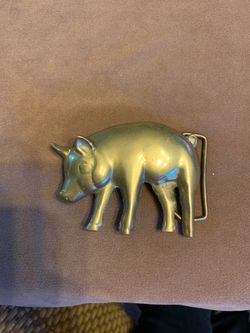 1978 solid brass Baron belt buckle