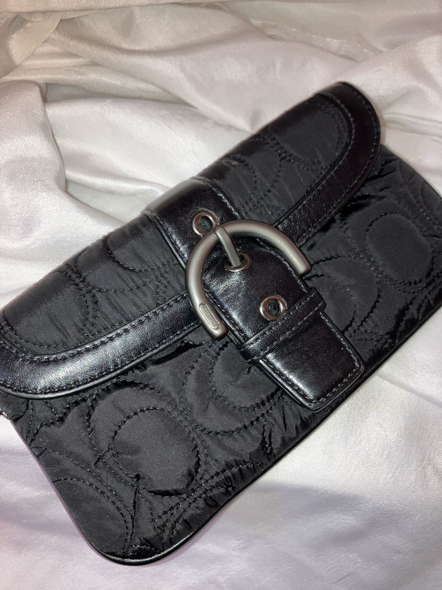 Coach Soho Quilted Clutch Gunmetal