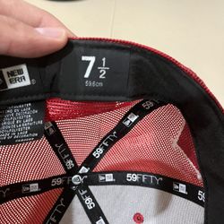 Red Mesh Washington Nationals Gray Bottom New Era 59FIFTY Fitted Size 71/2