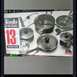 13 Piece Nonstick Cookware $95, Bella Air Fryer 8 Qt $98, Cast Iron Dutch Oven $85, Pressure Cooker $65, Electric Cookware $65, Tumbler $15, Brita $45