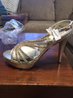 Touch Ups gold embellished heels