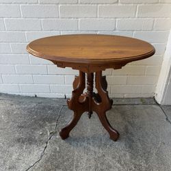 Antique Victorian Style Carved Parlor Table