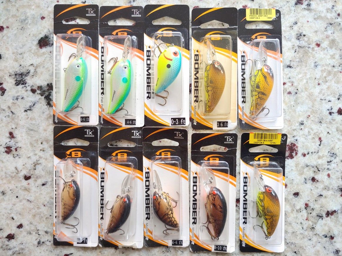10 Packs Bomber Crankbaits - Fishing Lures - NOS - Discontinued