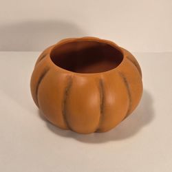 Pumpkin-Shaped Ceramic Planter