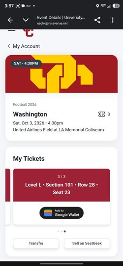 usc vs wa huskies tickets