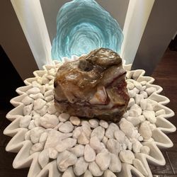 Indoor or Outdoor Handmade Agatized Petrified Wood Fountain 