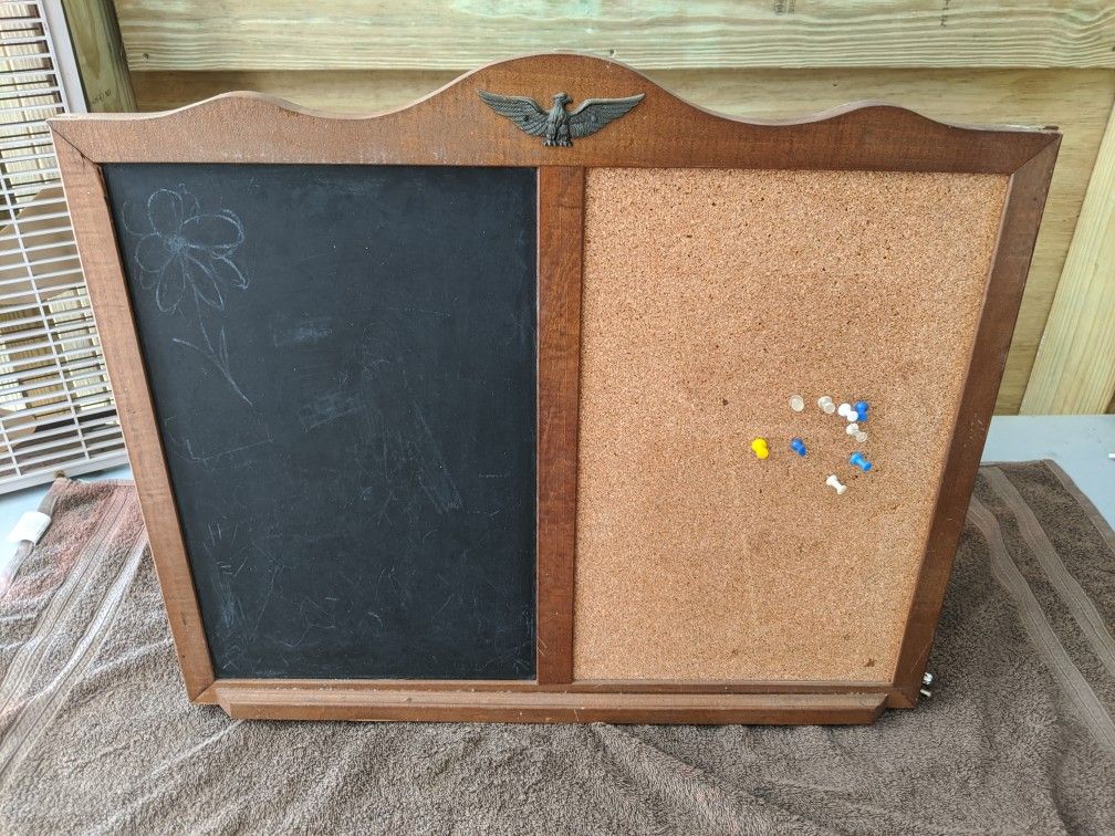 Chalk and cork board decorative possibly antique