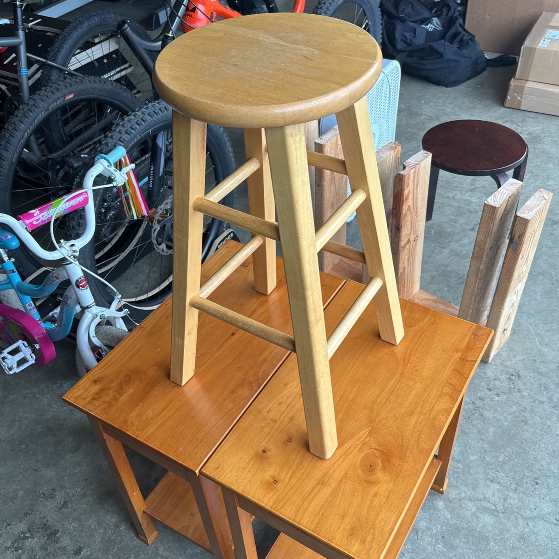 Wooden Stool 25” Tall