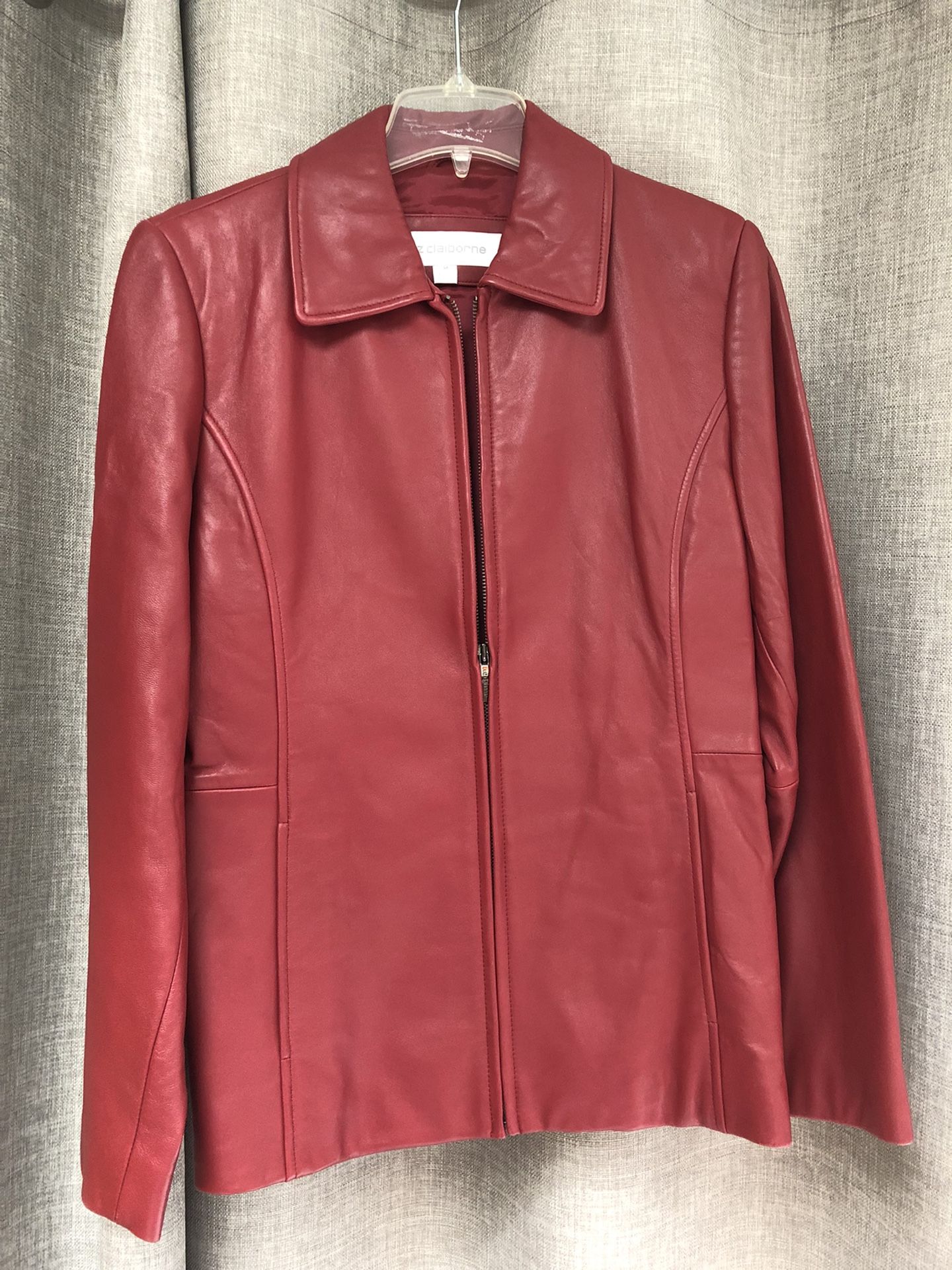 Women’s Medium Liz Claiborne Red Leather Jacket - Worn Once