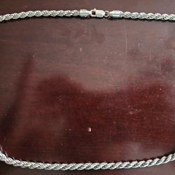 Sterling Silver Rope Chaing 16.5"