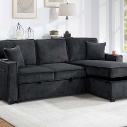 Corduroy Sectional Sleeper Sofa