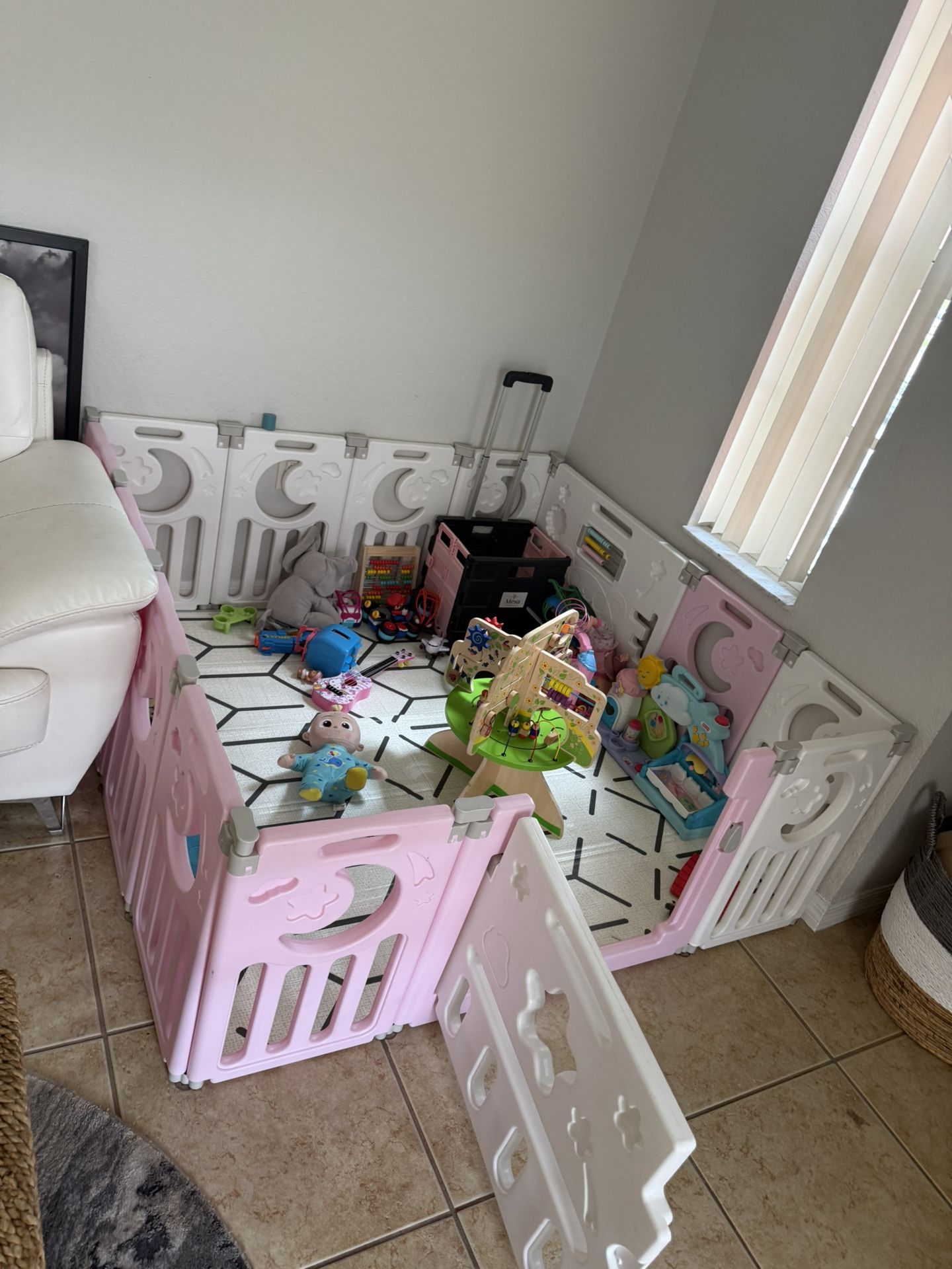 White And Pink playpen