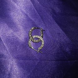 Silver And Diamond Hoop Earrings 