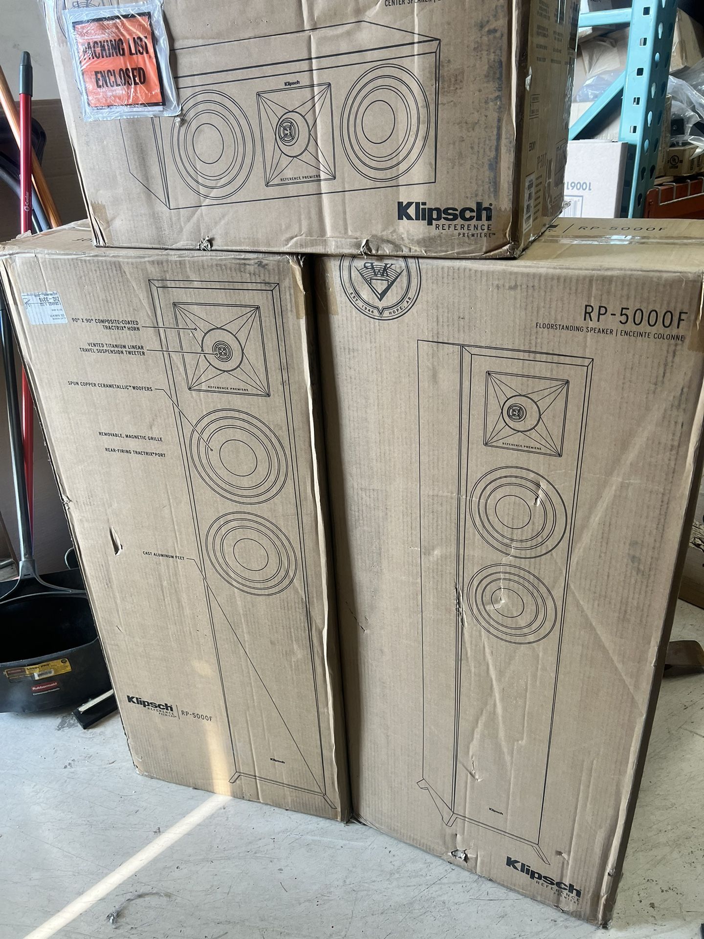 Klipsch RP 5000f x2 / RP 500 C x1 (3 Speakers Total)