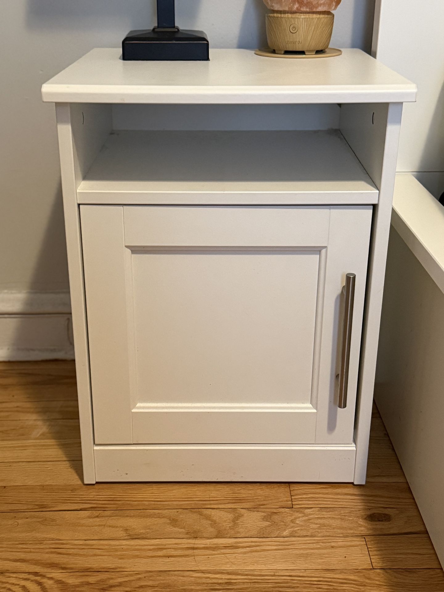 White Bedside Table with Door