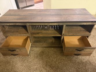 Rustic Wood TV Stand with Drawers