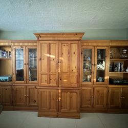 5 Piece Pine Wood Entertainment Center Custom Made