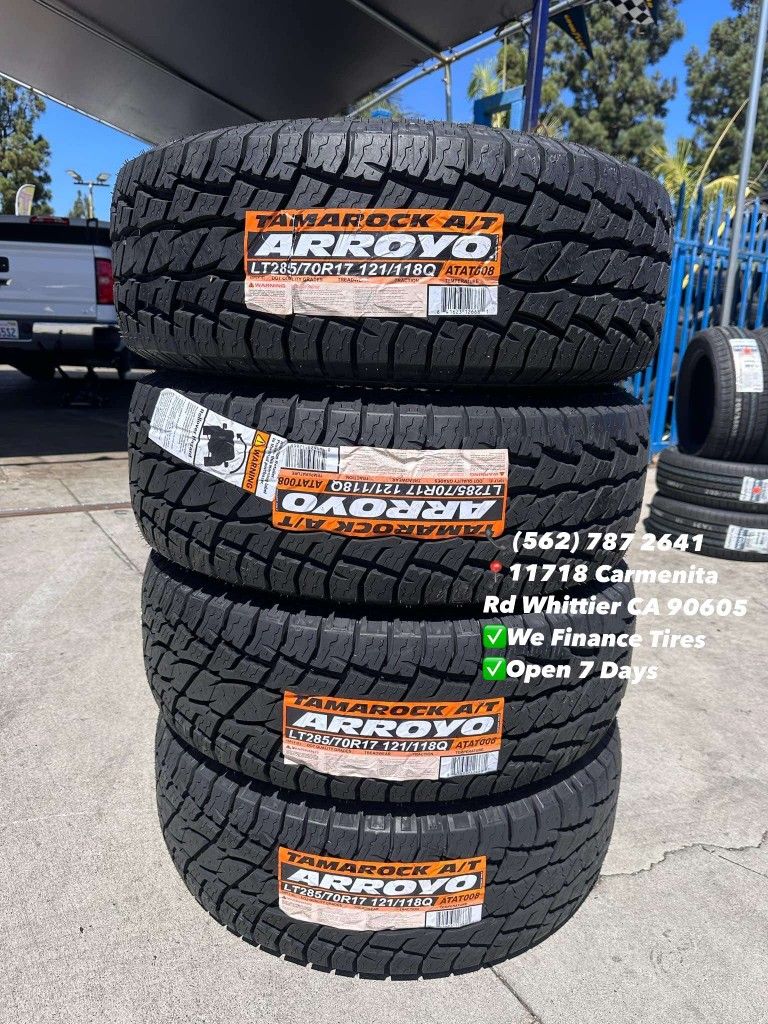 LT285/70/17 Arroyo All Terrain Todo Terreno 17 Set of Tires Installed and Balanced Set de Llantas Nuevas Instaladas y Balanceadas