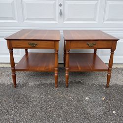 Vintage Solid Wood Side End Tables/ Night Stands 