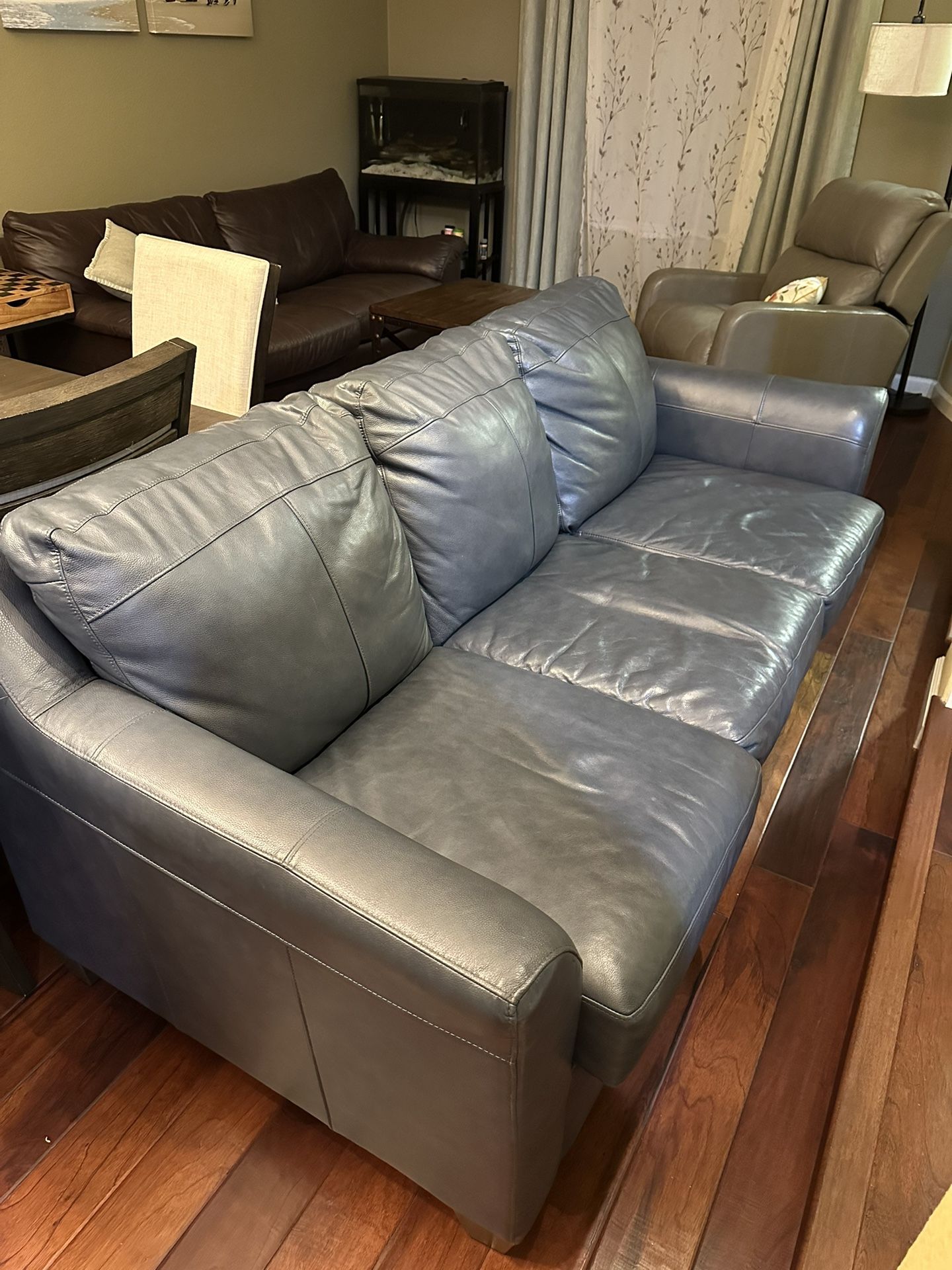 Leather Couch (sofa) - Dark Blue Color