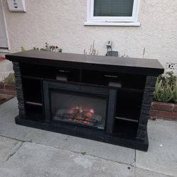 60" TV Stand With Fireplace 